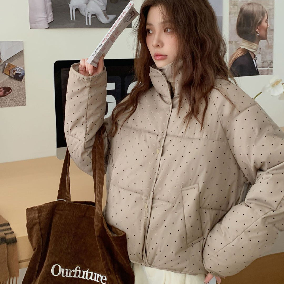 Damen elegante und moderne Steppjacke mit hohen Taschen Drune