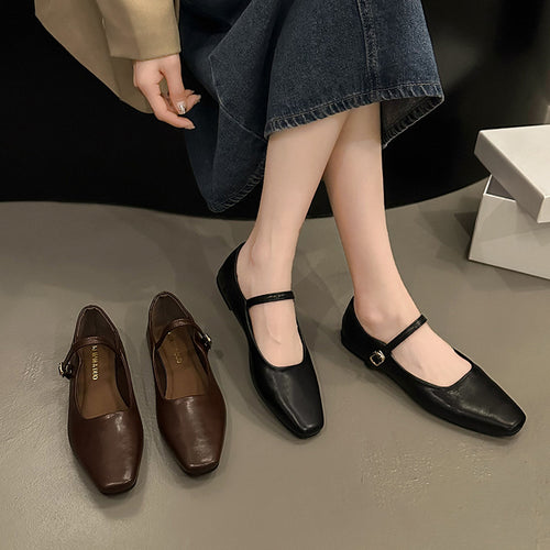 Damen Classic Mary Jane Ballerinas mit verstellbarem Riemen Drune