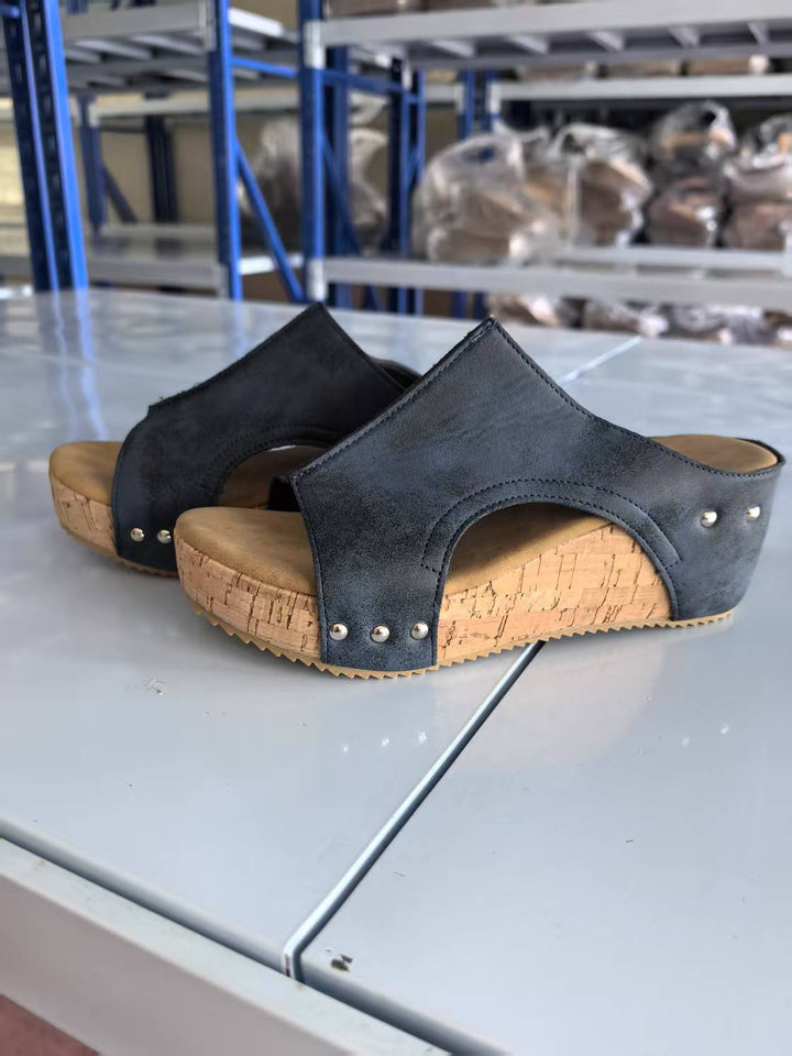Damen Komfortable Kork-Sandalen Drune