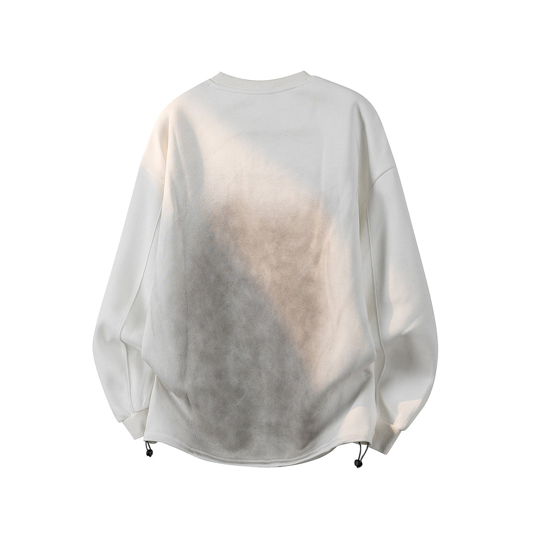 Herren Oversize Sweatshirt mit Allover-Print, Rundhalsausschnitt & Tunnelzugsaum Drune