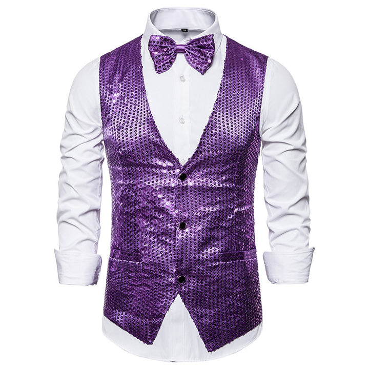Herren stilvolle Pailletten-Weste Drune