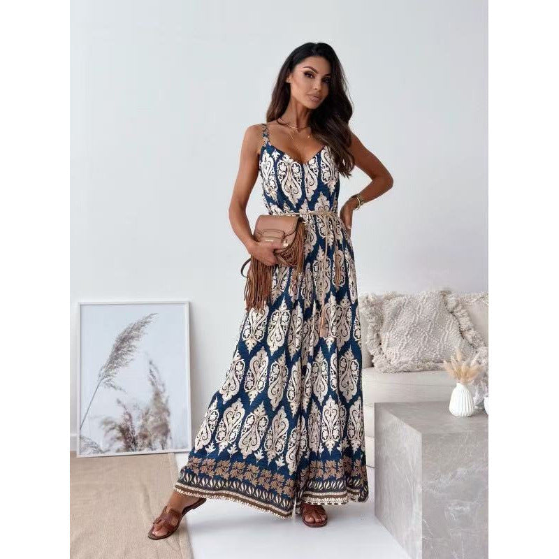 Damen Bohemian Weitbeiniger Bodysuit Drune