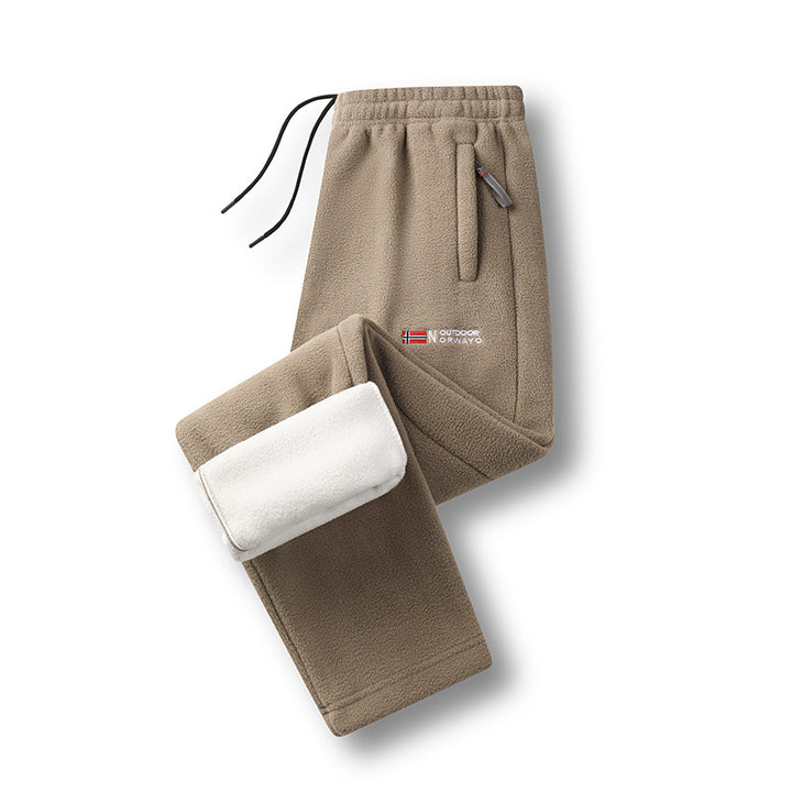 Damen Fleece-Thermohose mit elastischem Bund, Reißverschlusstaschen und weichem Innenfutter Drune