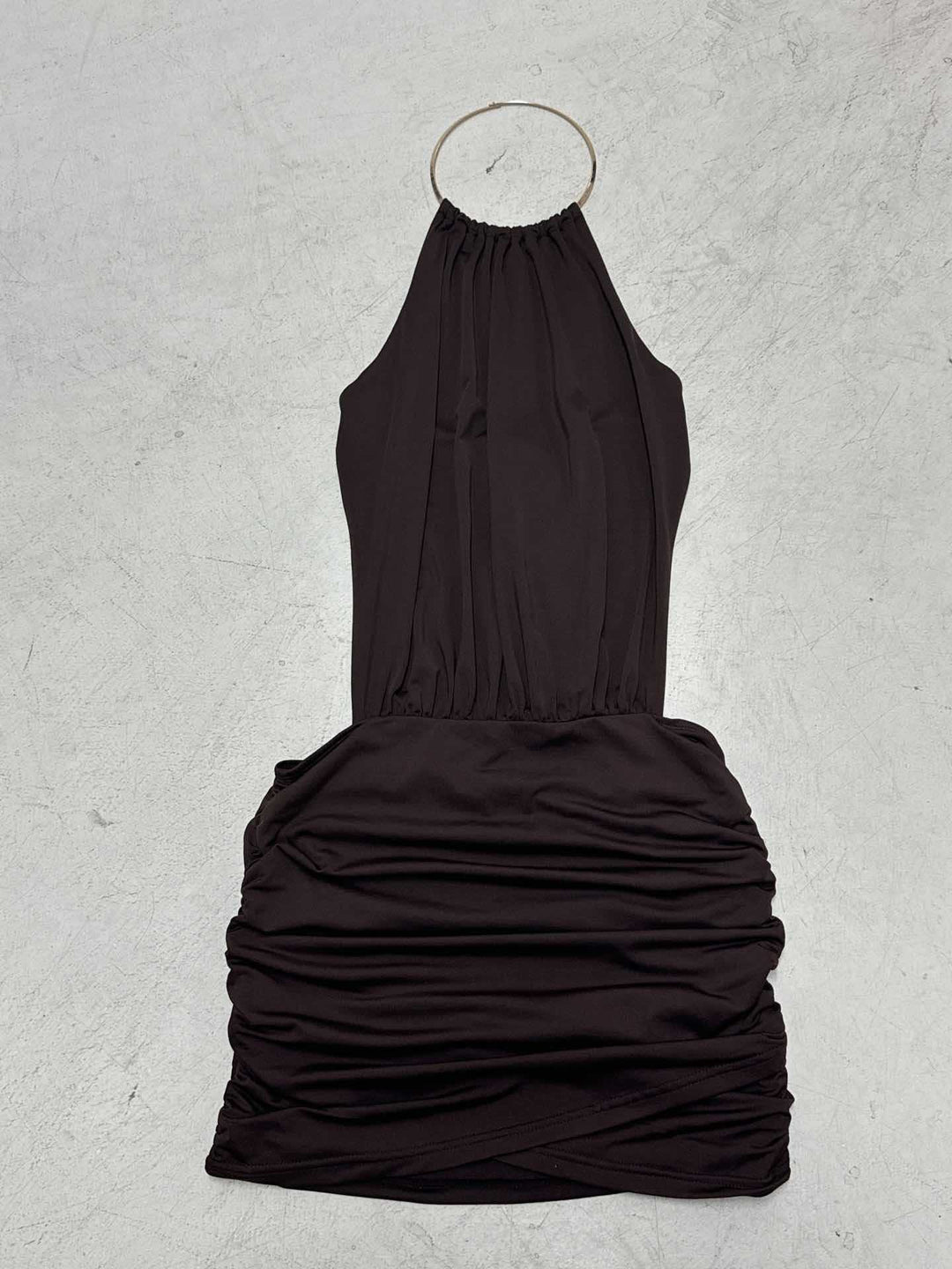 Damen elegantes Minikleid mit schickem Ringverschluss Drune