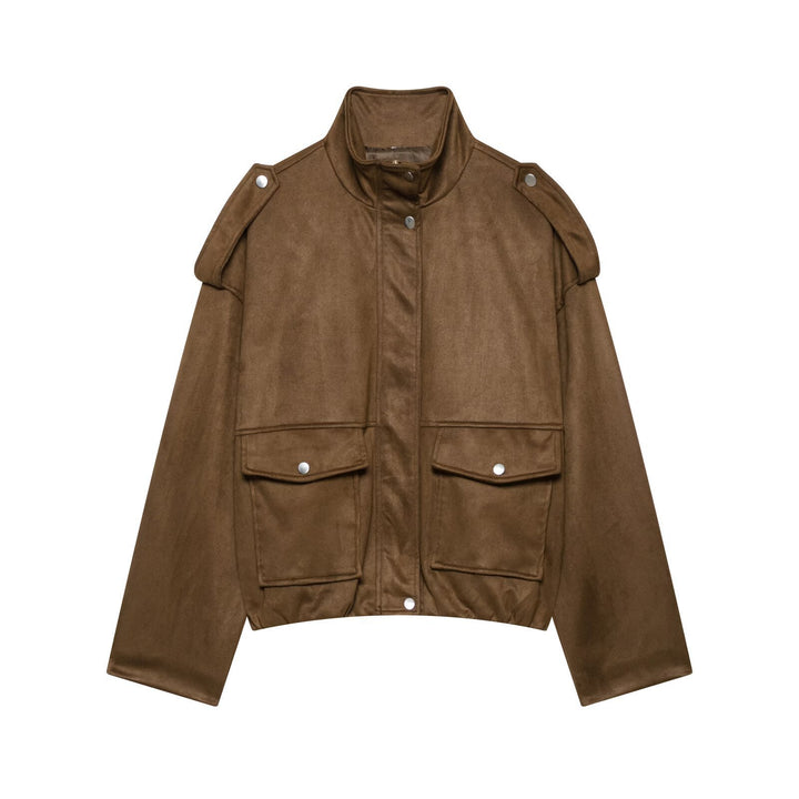 Damen Modische Kurzjacke mit Taschen