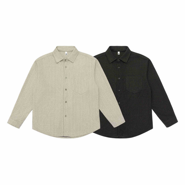 Herren Hemdjacke aus Wollmix mit Kentkragen und Brustpattentasche Drune