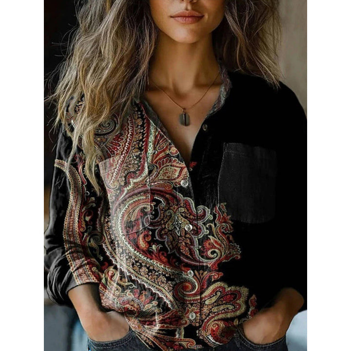 Damen Modische Bluse mit Paisleymuster Drune