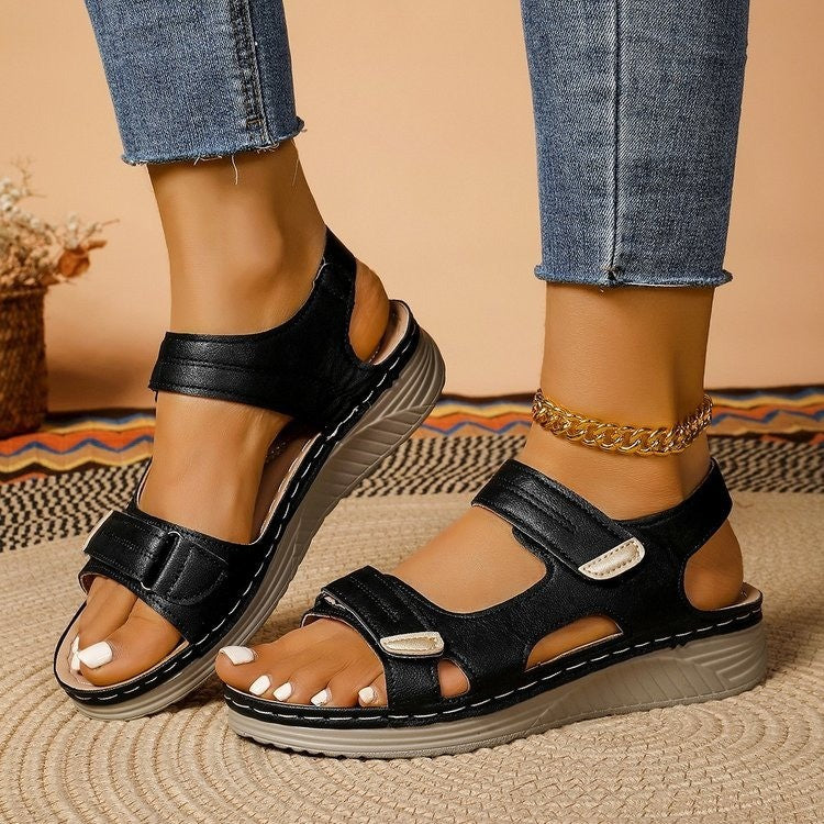 Damen Komfortable Sandalen mit verstellbarem Riemendesign und anatomischem Fußbett Drune