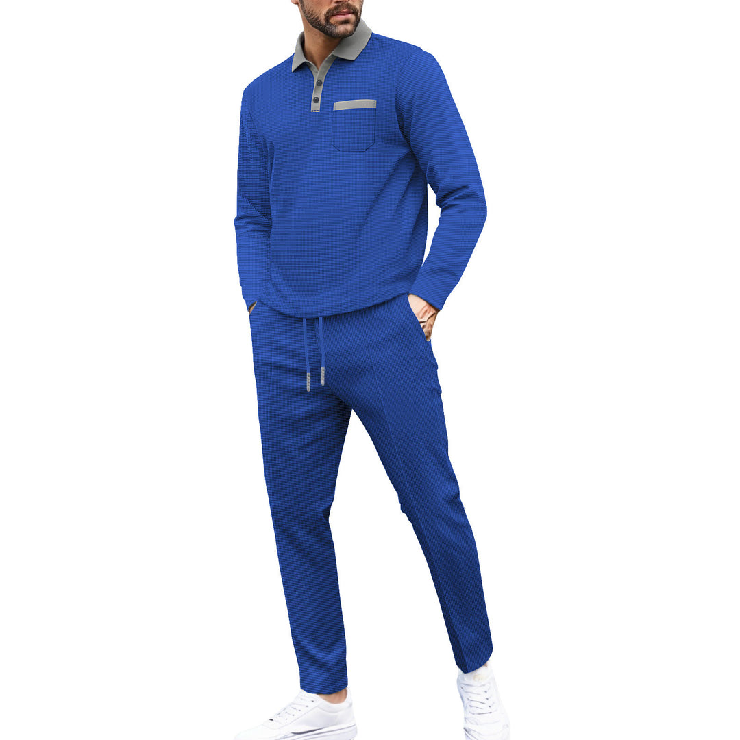 Herren modisches Freizeit-Set mit Kragen und praktischen Taschen Drune