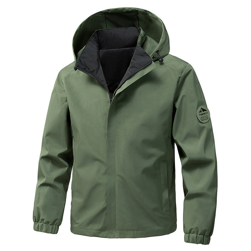 Herren technische Kapuzen-Softshelljacke mit verstellbarer Kapuze und Utility-Taschen Drune