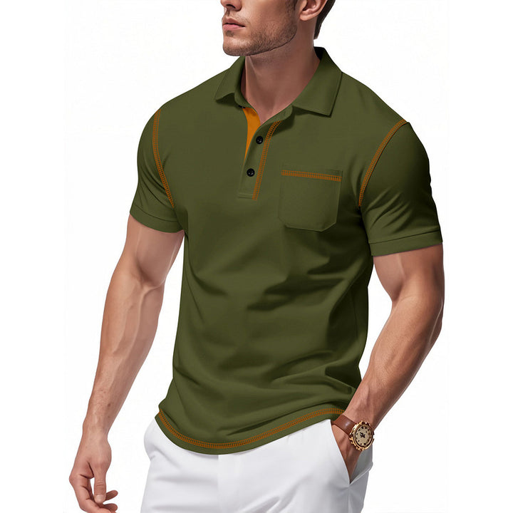 Herren Polo-Shirt mit kontrastierendem Kragen und modischem Schnitt Drune