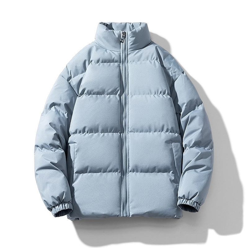 Unisex Leichte gesteppte Daunenoptik Pufferjacke mit Stehkragen und Zwei-Wege-Reißverschluss Drune