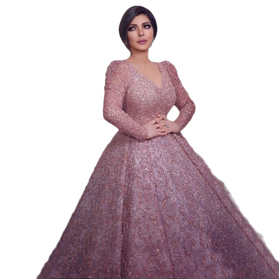 Damen Glamouröses Abendkleid mit funkelnden Applikationen und schwingendem Rock Drune