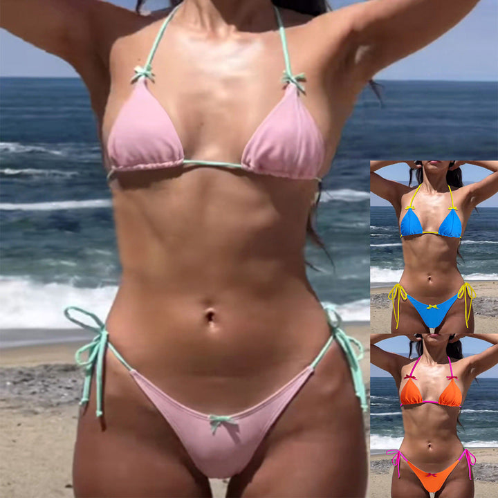 Damen Triangel-Bikini mit verstellbaren Schnürungen Drune