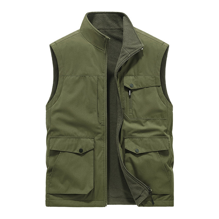 Herren Multifunktionale Utility-Weste mit Fleece-Innenfutter und Mehrfach-Taschen Drune