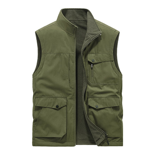 Herren Multifunktionale Utility-Weste mit Fleece-Innenfutter und Mehrfach-Taschen Drune