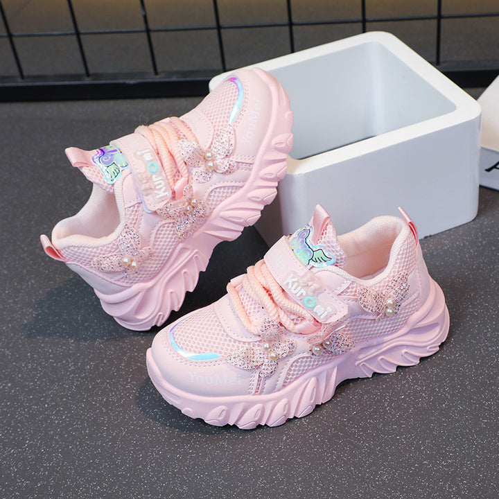 Damen Dekorative Sport Sneakers mit Schmetterlingsakzenten Drune