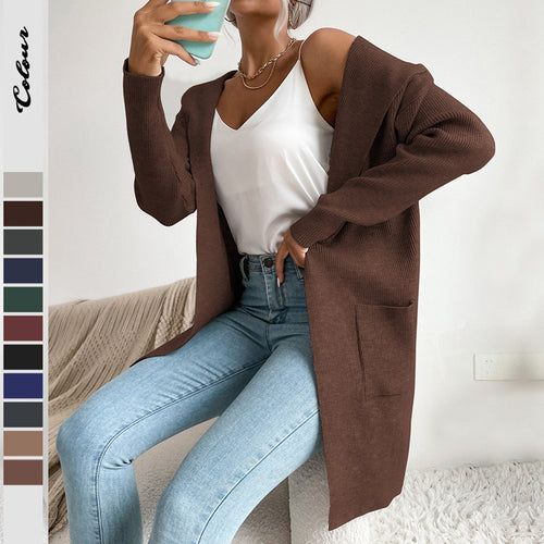 Damen Lässiger Strickmantel Drune