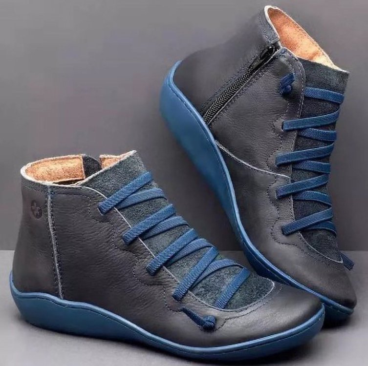 Damen modische High-Top Sneakers mit einzigartigem Schnür- und Reißverschluss-Design Drune