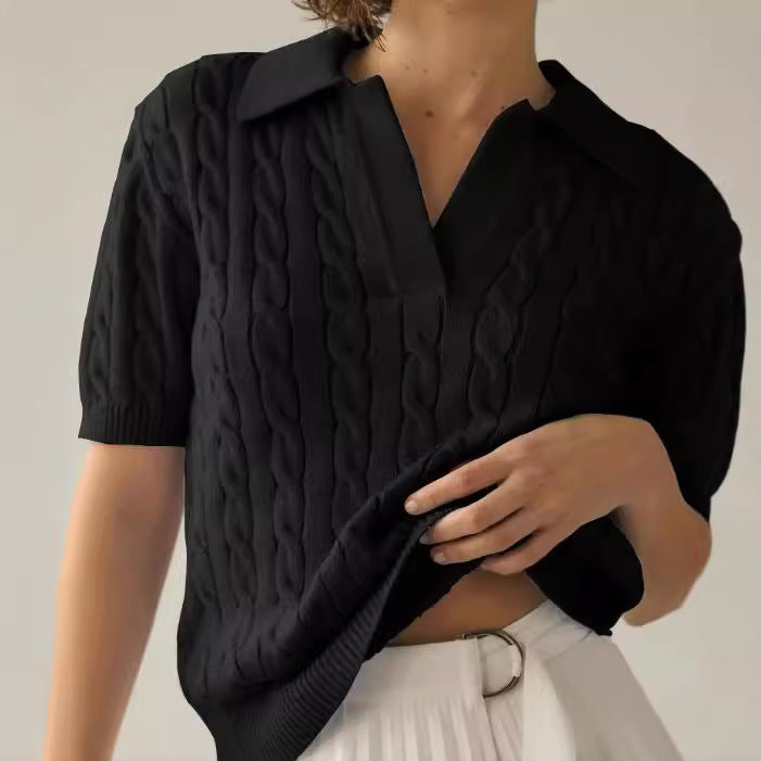 Damen Strickpullover mit aufwendigem Zopfmuster Drune