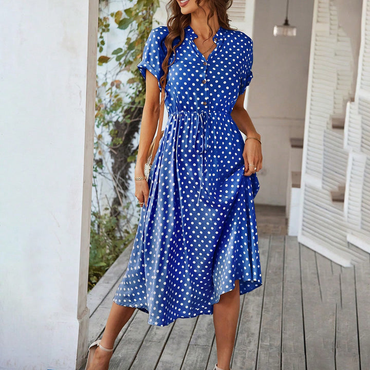 Damen Midikleid mit Punkten Drune