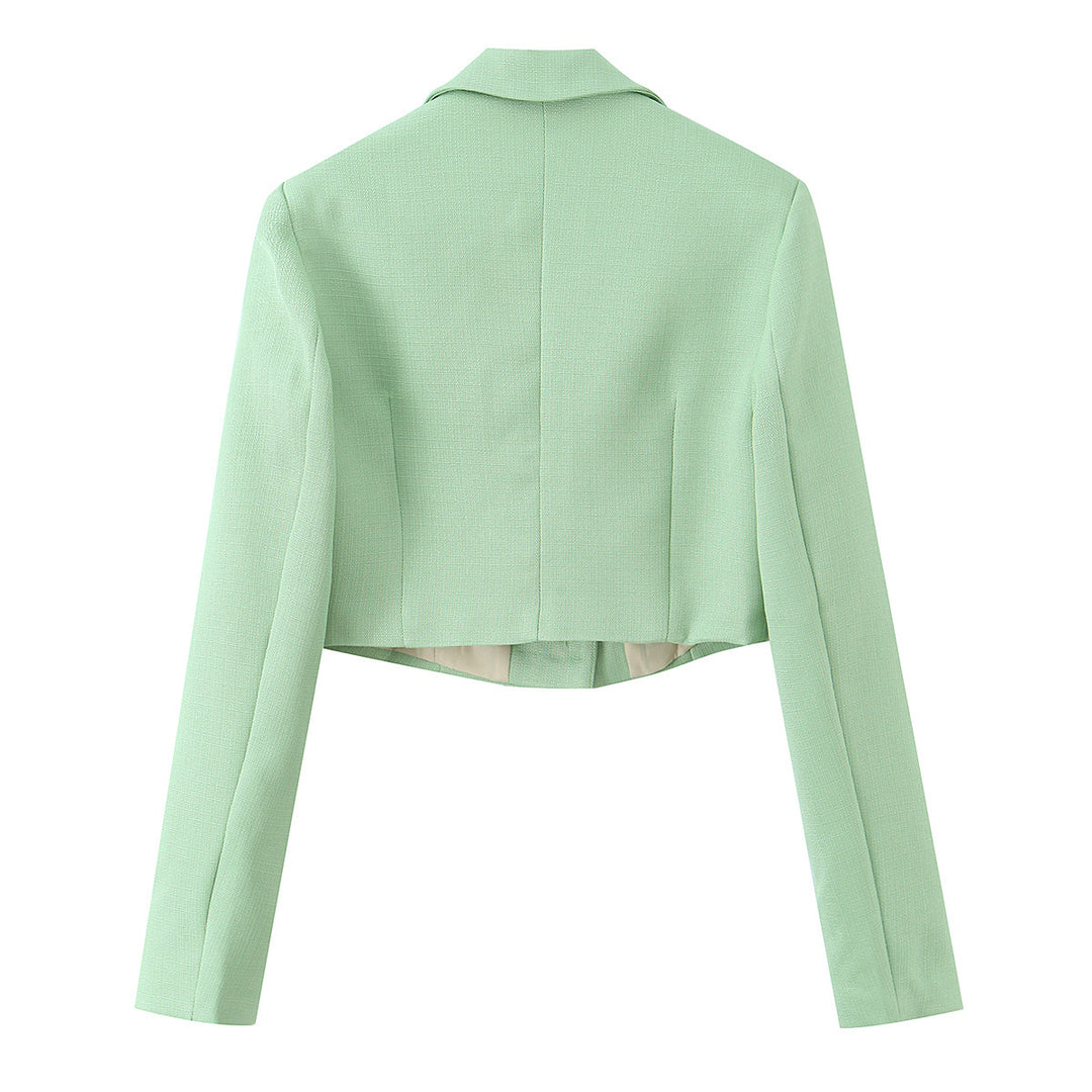 Damen Kurzblazer mit taillierter Silhouette und Reverskragen Drune