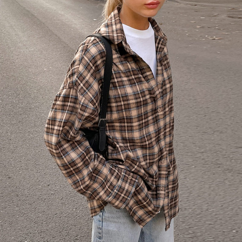 Damen Kariertes Overshirt Drune
