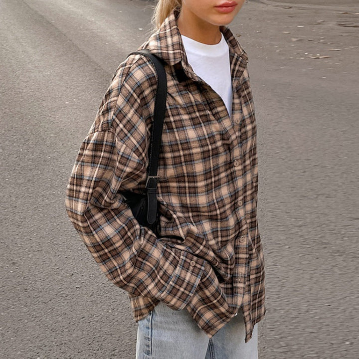 Damen Kariertes Overshirt Drune