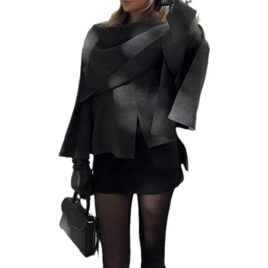 Damen Oversized Strickjacke mit elegantem Schnitt und voluminösen Ärmeln Drune
