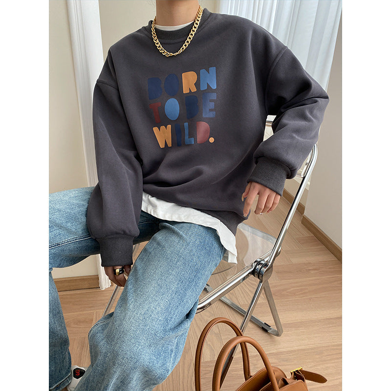 Damen Sweatshirt mit buntem Grafikdruck und lässigem Schnitt Drune