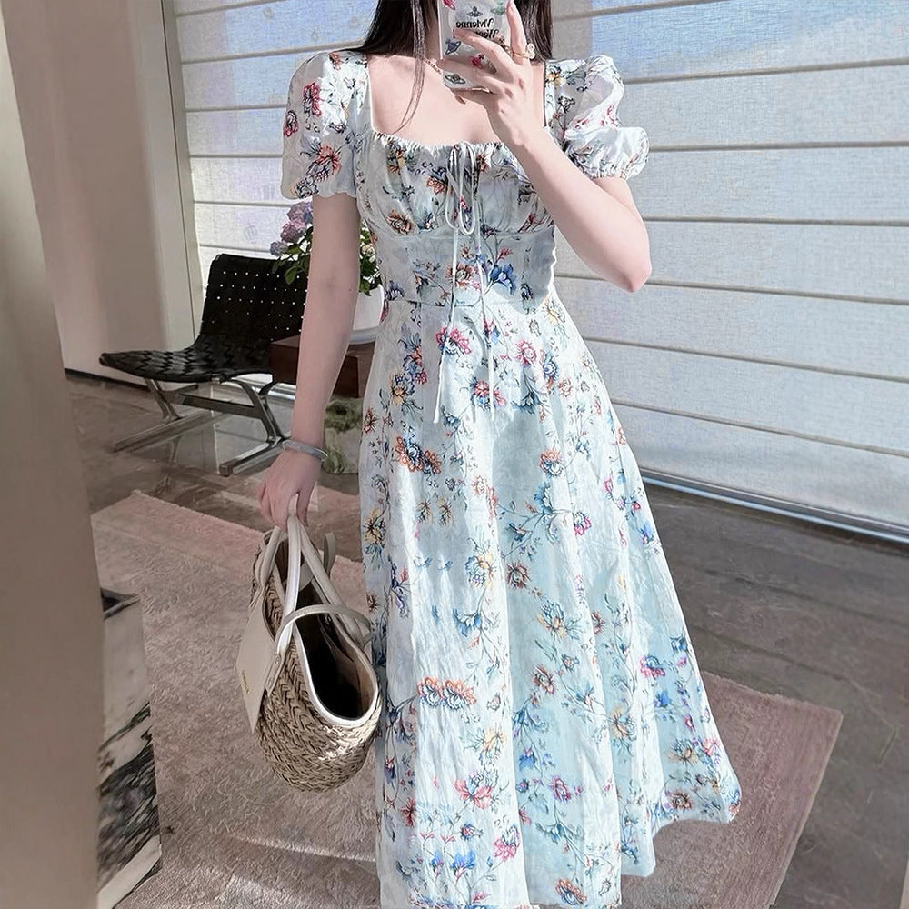 Damen Maxikleid mit raffiniertem Blumenprint und taillierter Silhouette Drune