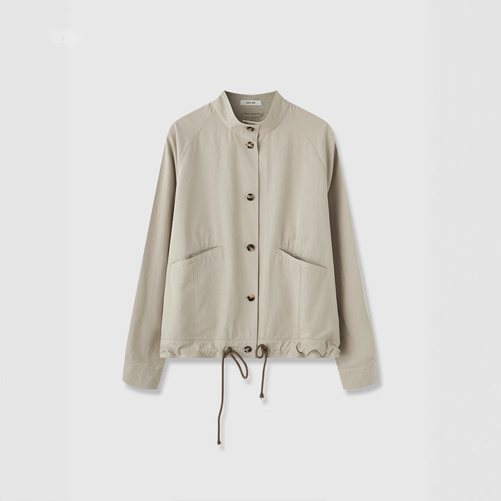 Damen Übergangsjacke mit Kapuze und verstellbarem Bund Drune