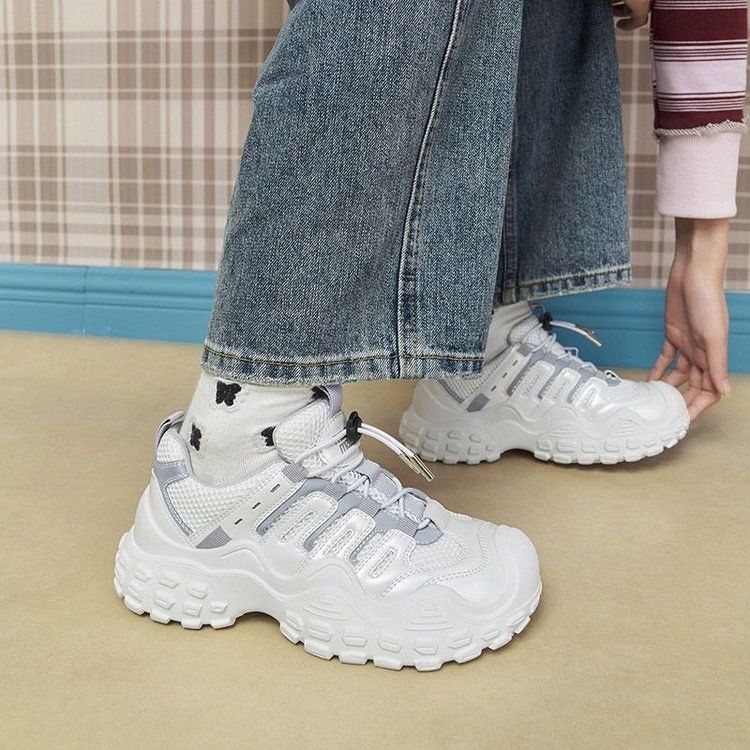 Damen Sportliche Chunky Sneakers mit atmungsaktiver Mesh-Oberfläche und robustem Profil Drune