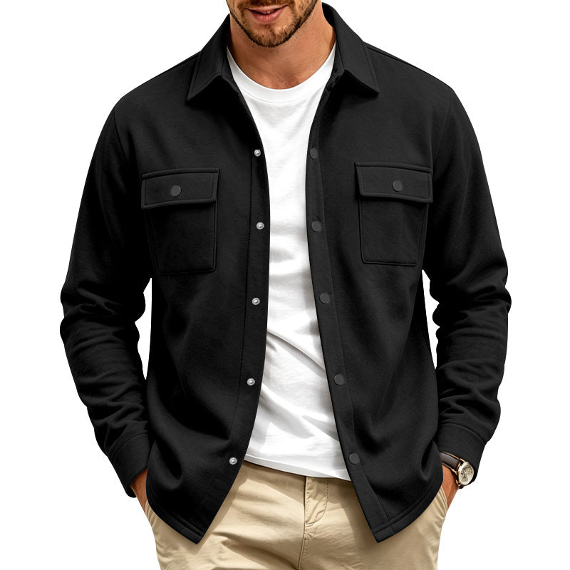 Herren Overshirt-Jacke mit Druckknopfleiste und aufgesetzten Brusttaschen Drune