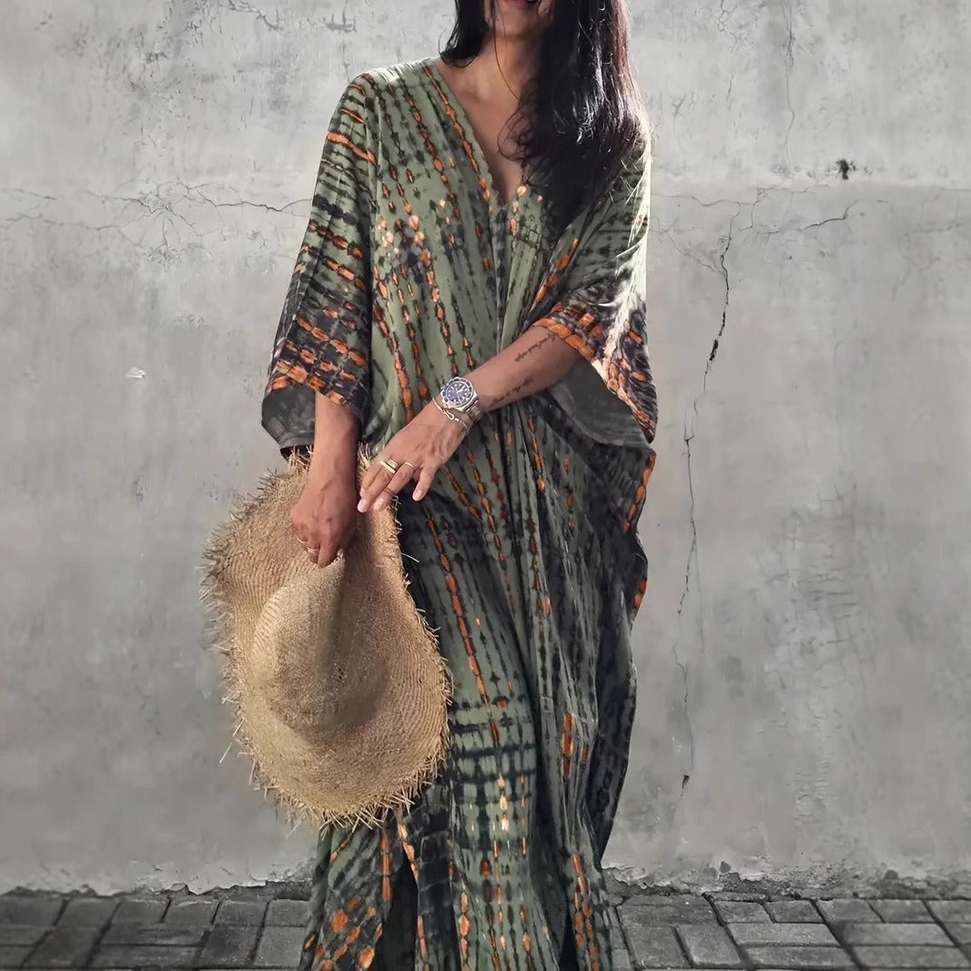 Damen Kaftan mit zeitgenössischem Muster und luftigem Schnitt Drune