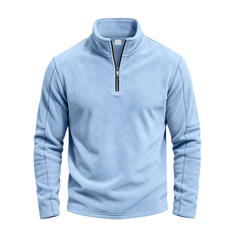 Herren Fleece-Pullover mit kurzem Reißverschluss und Stehkragen Drune