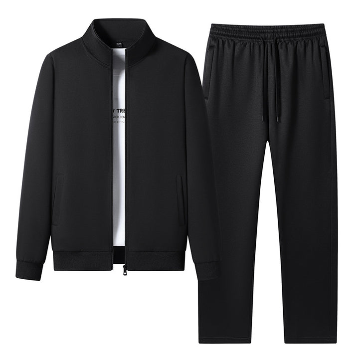 Herren sportliches Trainingsset mit Stehkragen-Blouson, durchgehendem Reißverschluss und elastischer Jogginghose Drune