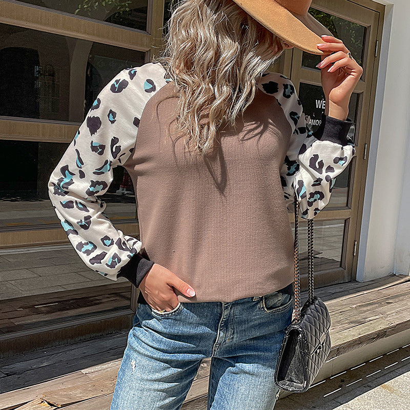 Damen Raglan-Pullover mit Leo-Jacquard-Ärmeln und feinem Rippstrick Drune