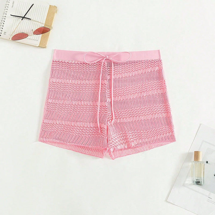 Damen Sportliche Badeshorts mit flexiblem Bund und modischem Wellenmuster Drune