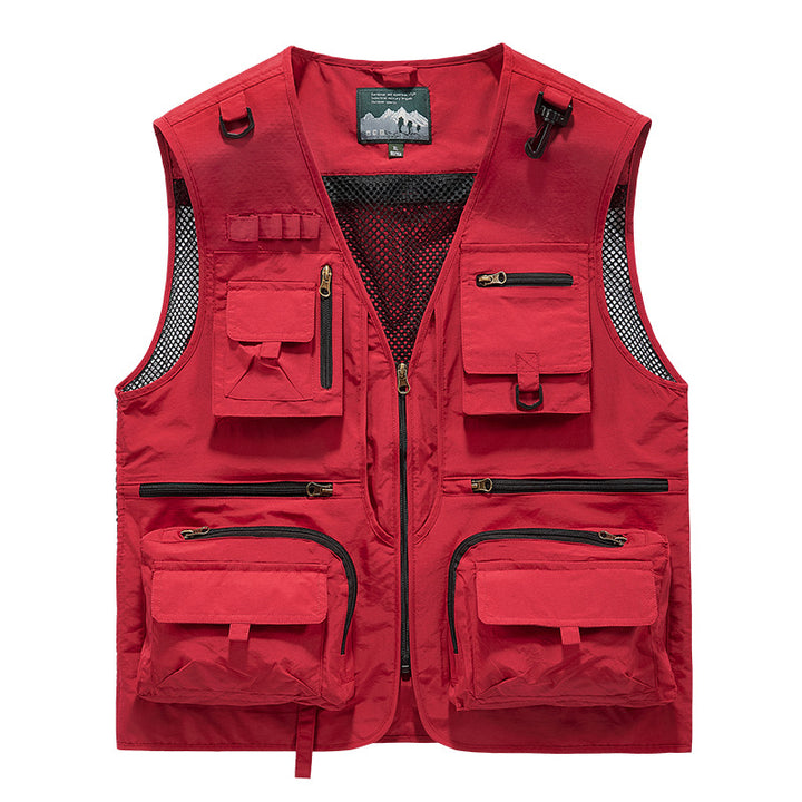 Herren nan multifunktionale Anglerweste mit zahlreichen Taschen und Mesh-Einsätzen Drune
