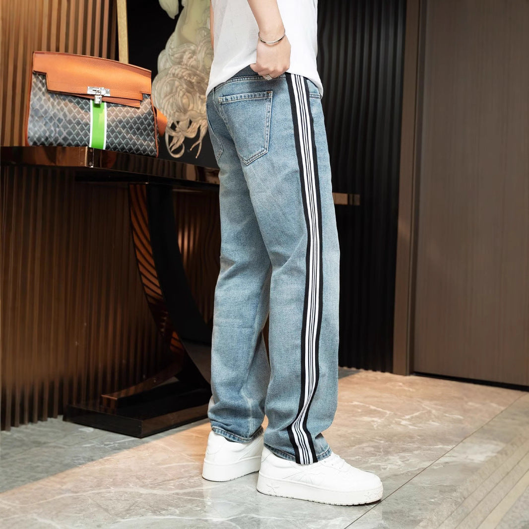 Herren Relaxed Fit Jeans mit kontrastierenden Seitenstreifen und hohem Tragekomfort Drune