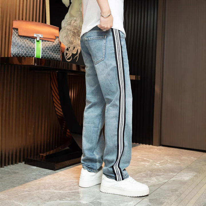Herren Relaxed Fit Jeans mit kontrastierenden Seitenstreifen und hohem Tragekomfort Drune