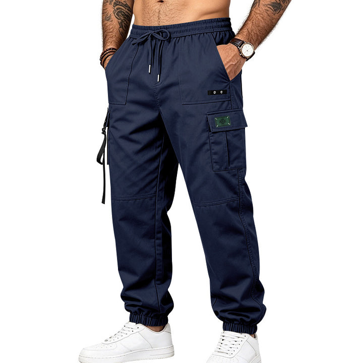 Herren Multifunktionale Cargo-Jogginghose mit Elastikbund, Gurt- und Taschen-Details Drune