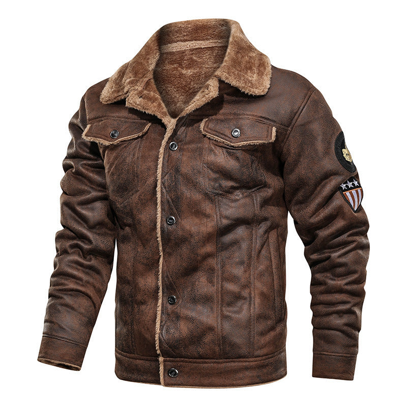 Herren nan gefütterte Lammfelloptik Jeansjacke mit Teddyfutter und Druckknopfleiste Drune