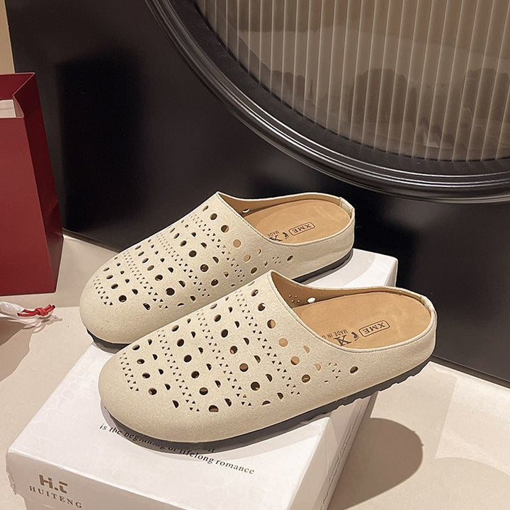 Damen Bequeme Clogs mit luftigen Aussparungen und rutschfester Sohle Drune