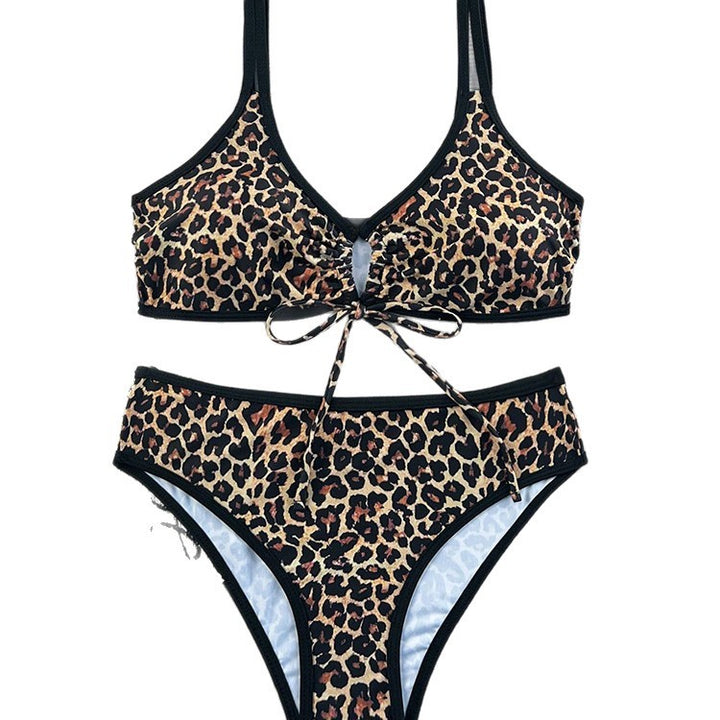 Damen Bikini-Set mit elastischen Trägern und animalischem Muster Drune