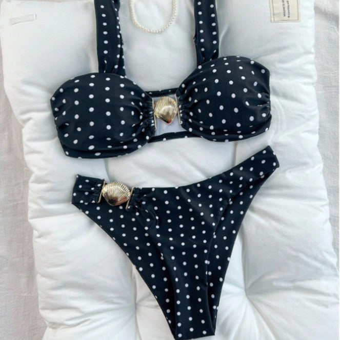 Damen Bandeau-Bikini-Set mit Muschel-Detail Drune