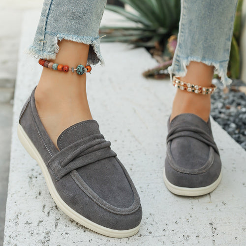 Damen nan elegante Wildlederoptik-Loafer mit gepolstertem Komfortfußbett Drune