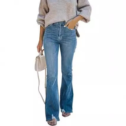 Damen zeitlose Jeans im modernen Schnitt mit cropped Bein Drune