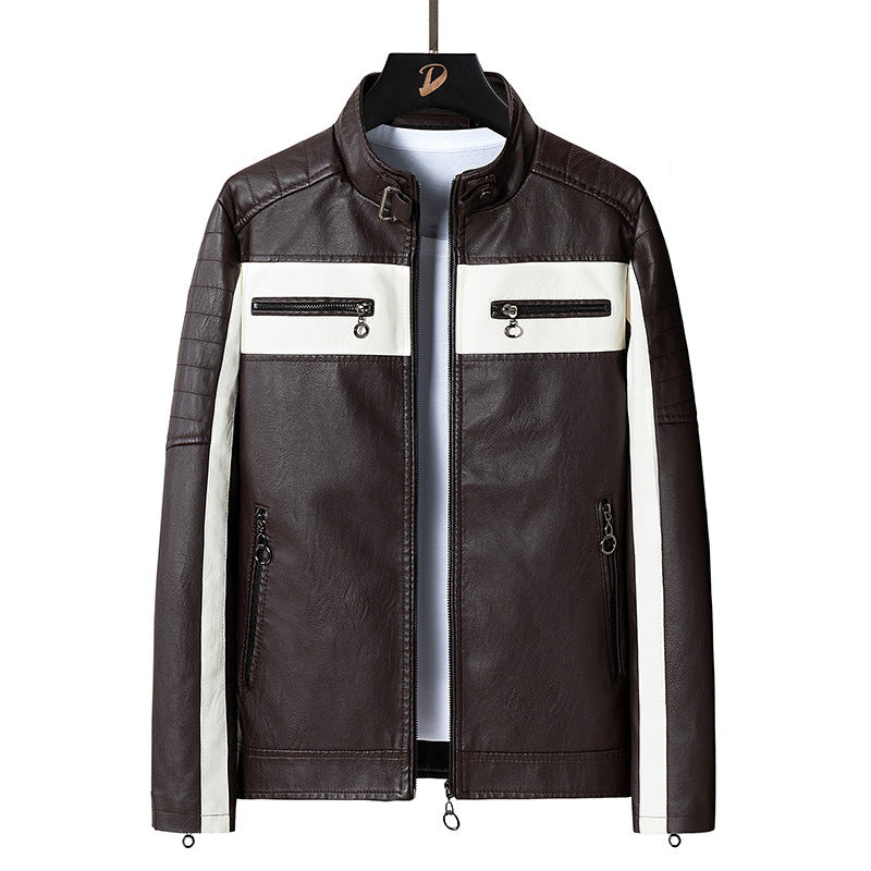 Herren Kunstlederjacke mit modischem Design Drune